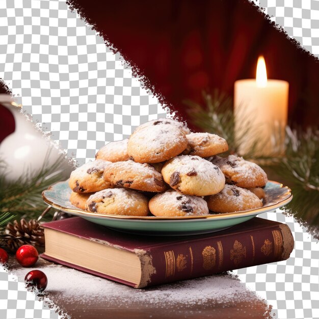 PSD kerstkoekjes op bord met boek erachter