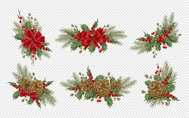 PSD kerstkransen geïsoleerde kerstkrans decoratie