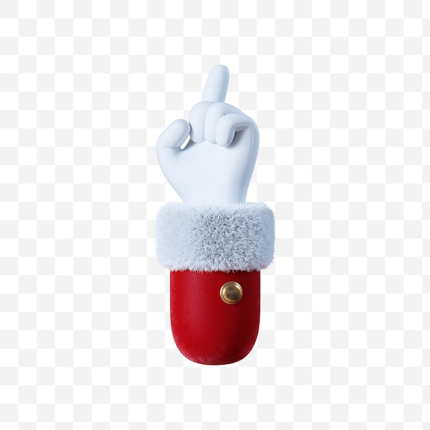 Kerstman cartoon hand vinger gebaar