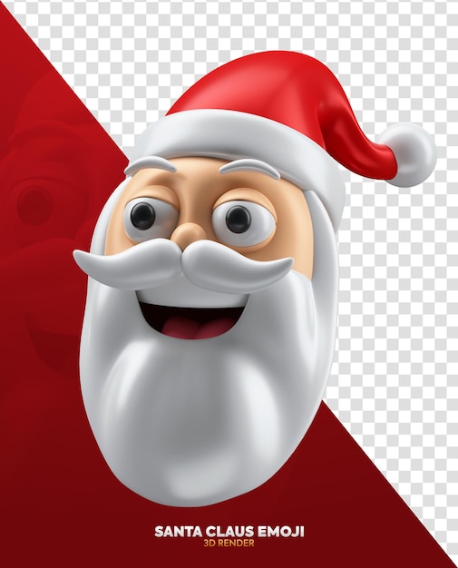 PSD kerstman emoji 3d gelukkig gezicht