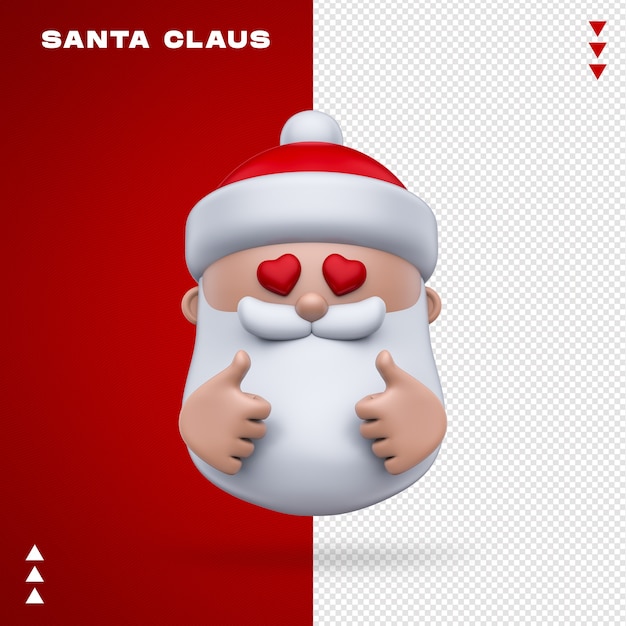 Kerstman Emoji in 3D-rendering