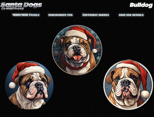 Kerstman honden creatieve png's