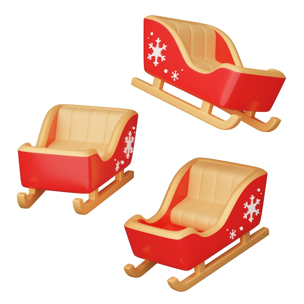 Kerstman slee 3D grafisch