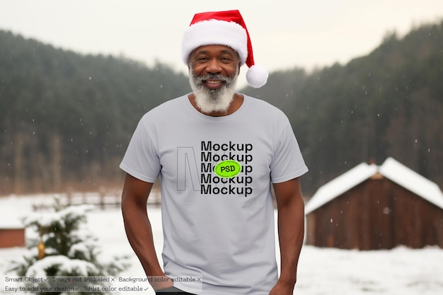 PSD kerstman t-shirt photoshop mockup