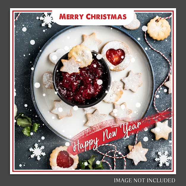 Kerstmis en gelukkig nieuwjaar 2019 fotomodel en instagram postmalplaatje