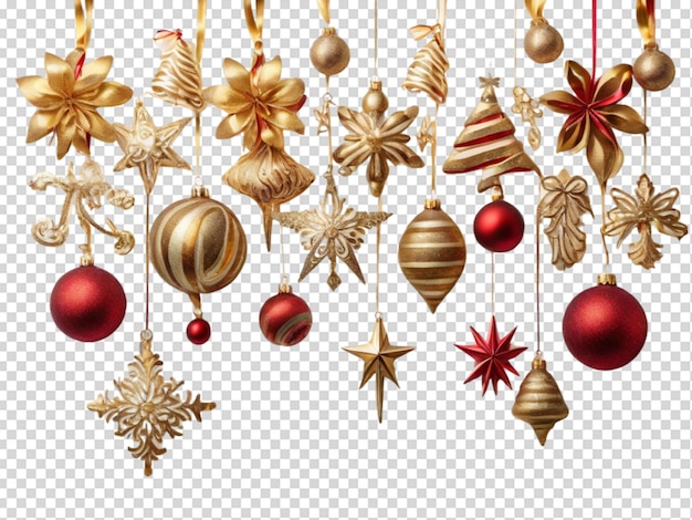 PSD kerstmis en nieuwjaar ornament hangende gouden glitter png