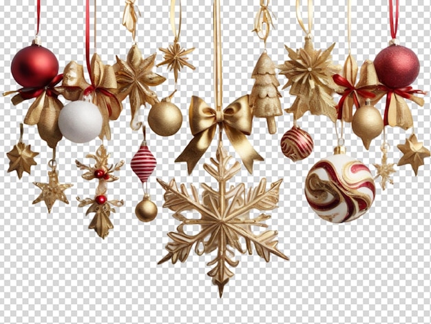 PSD kerstmis en nieuwjaar ornament hangende gouden glitter png