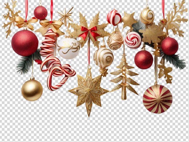 PSD kerstmis en nieuwjaar ornament hangende gouden glitter png