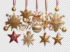 PSD kerstmis en nieuwjaar ornament hangende gouden glitter png