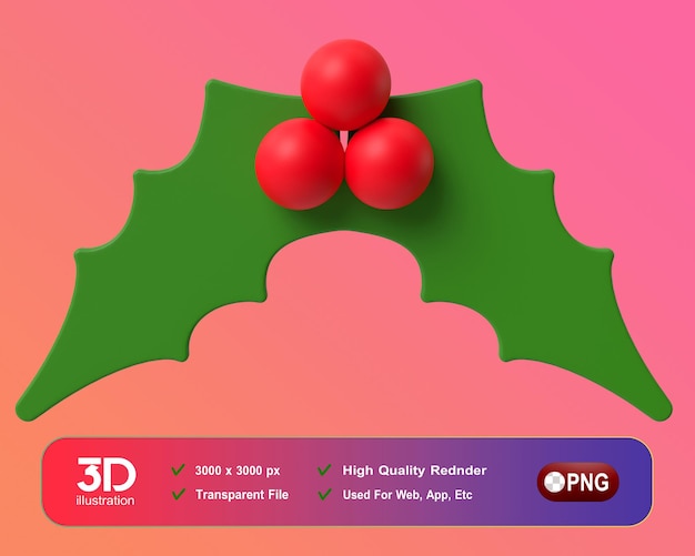 Kerstmis nieuwjaarsversieringen 3d blad png