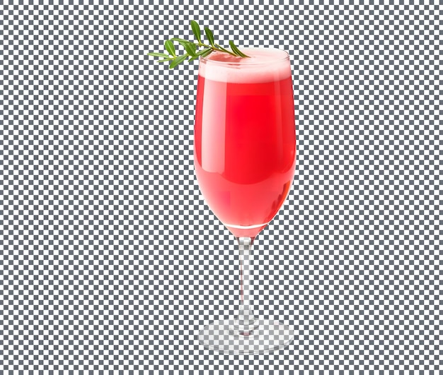 Kerstmis rode cranberry mimosa cocktail in glas geïsoleerd op transparante achtergrond