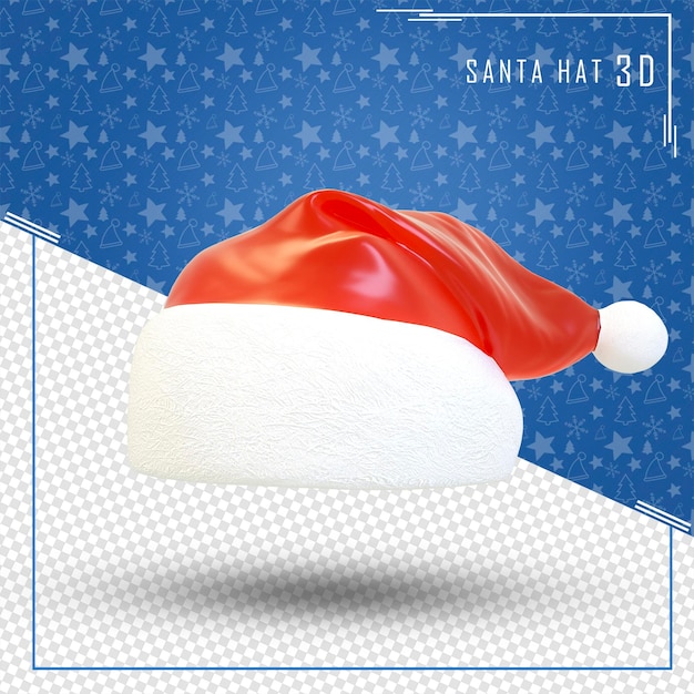 Kerstmuts 3d vrolijke kerstmis geïsoleerd