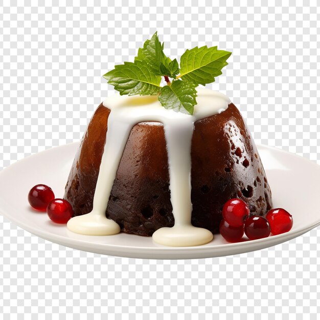 Kerstpudding geïsoleerd op transparante achtergrond