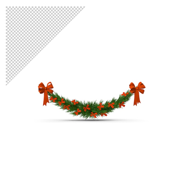 Kerstslinger met strikken, png