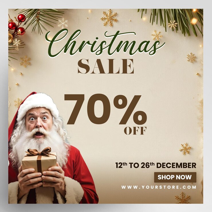 PSD kerstverkoop event instagram flyer template