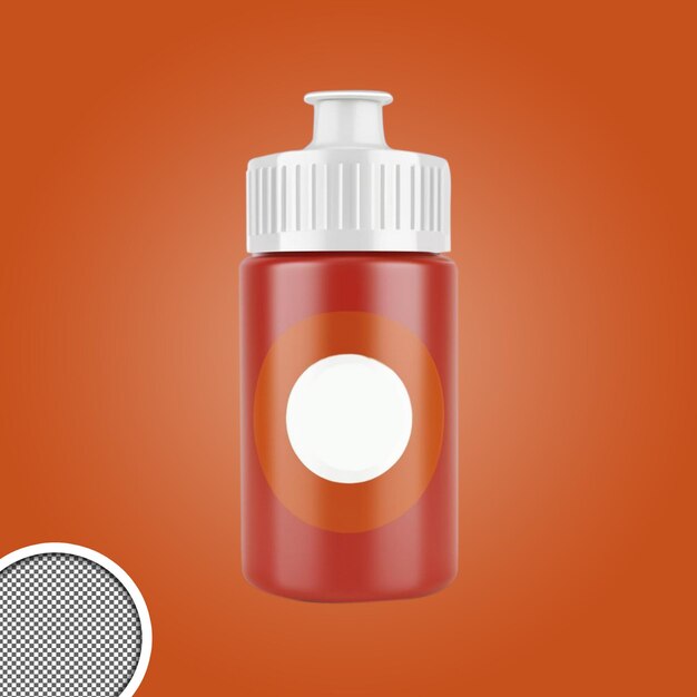 PSD ketchup bottle 3d icon