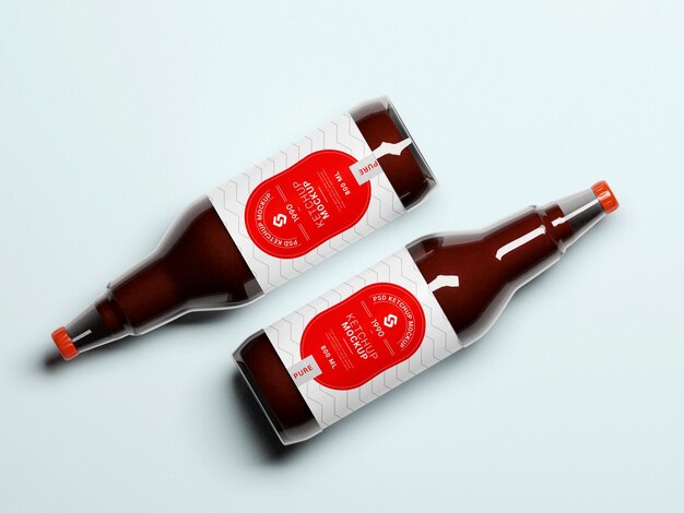 PSD ketchup bottle mockup