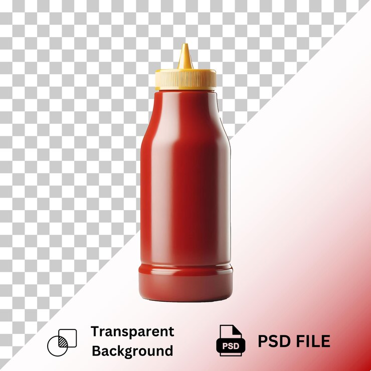 Ketchup Catsup Butelka izolowana na przezroczystym tle