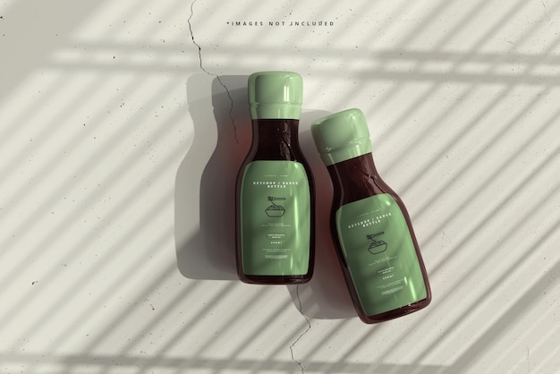 Ketchup or sauce bottles mockup