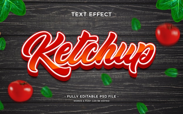 PSD Текстовый эффект кетчупа