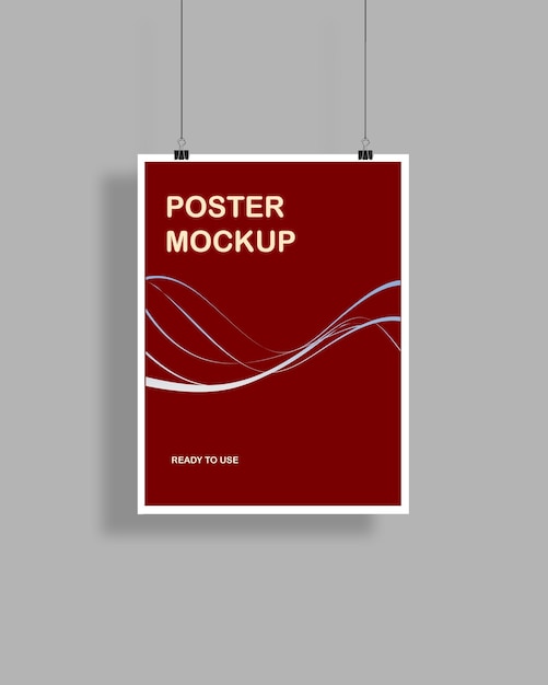 Kettingen poster mockup met tekst en lijnen