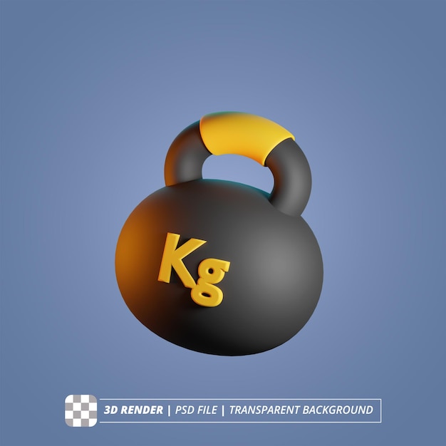 PSD kettle bell 3d render izolowane obrazy