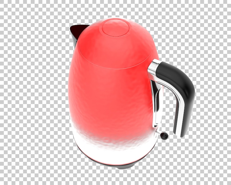 PSD kettle isolated on background 3d rendering illustration
