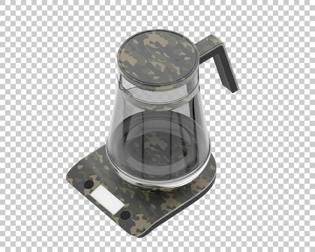 PSD kettle isolated on background 3d rendering illustration