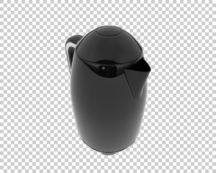PSD kettle isolated on background 3d rendering illustration