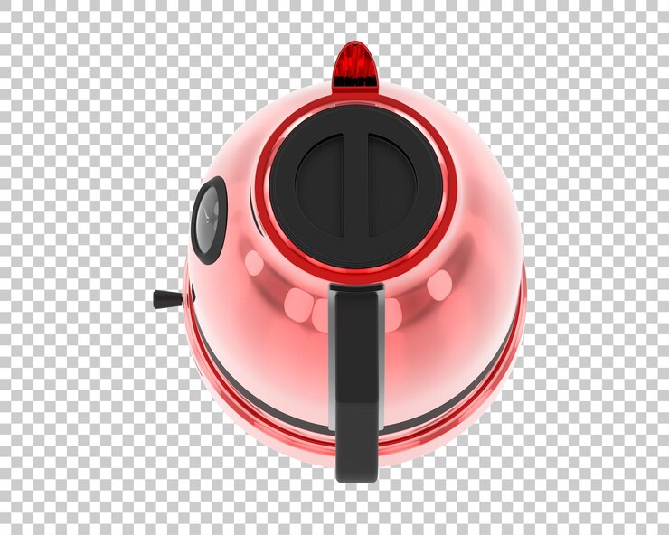 PSD kettle isolated on transparent background 3d rendering illustration