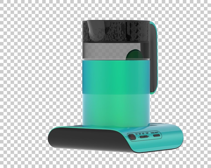 PSD kettle isolated on transparent background 3d rendering illustration