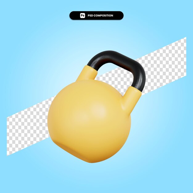 PSD kettlebell 3d render illustration isolated