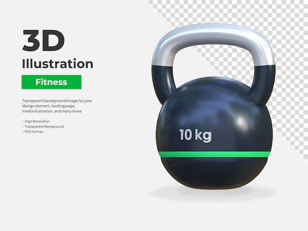 Kettlebell Ikona Ilustracja Siłownia I Fitness 3d