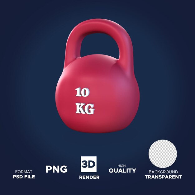 PSD kettlebell for illustration design 3d render icon isolated object