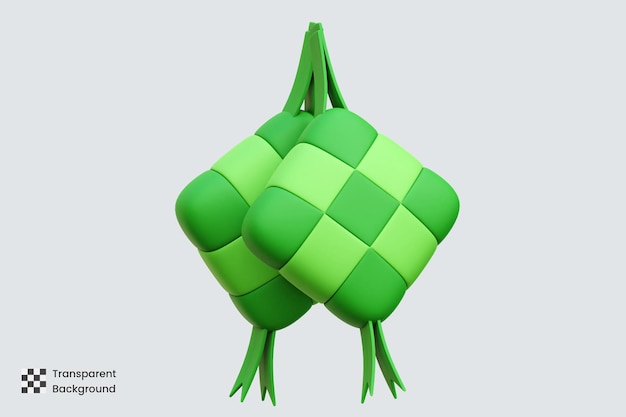 PSD ketupat 3d-illustraties