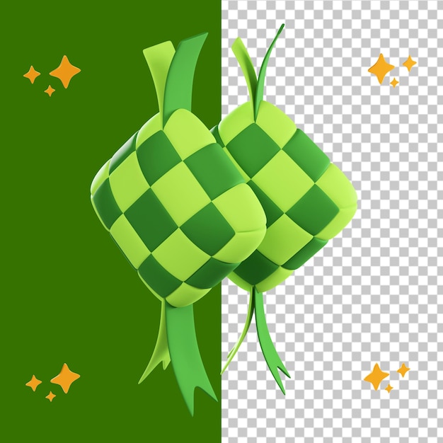 Ketupat 3d illustration