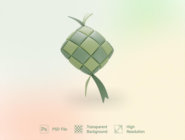 PSD ketupat 3d ramadan