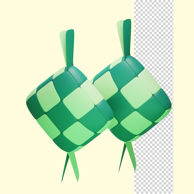 PSD ketupat 3d render illustratie