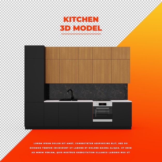 PSD keuken geïsoleerd model