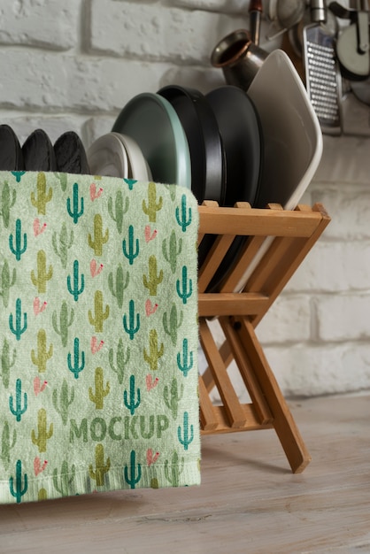 Keukenhanddoek mockup ontwerp