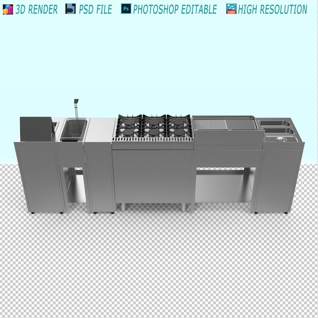 Keukenmeubels 3D PSD