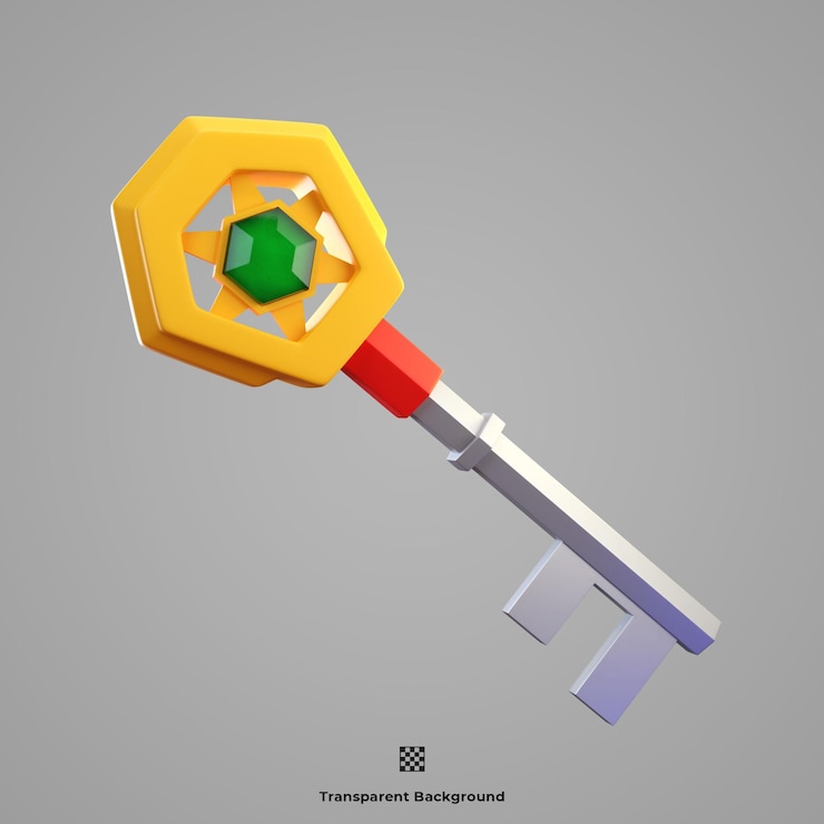 PSD ключевая 3d иллюстрация значка
