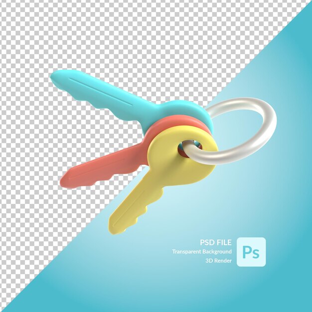 Key 3d illustration rendering