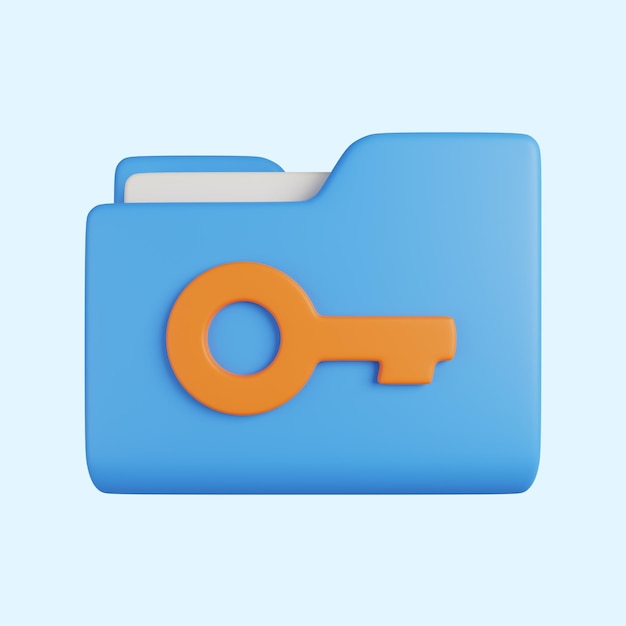 PSD key folder 3d icon