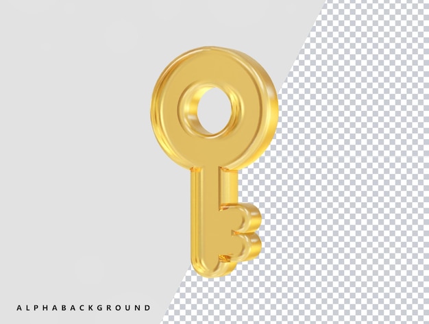 key icon 3d rendering vector illustration transparent element
