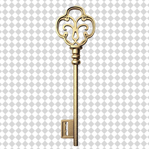 PSD key isolated on transparent background png file format