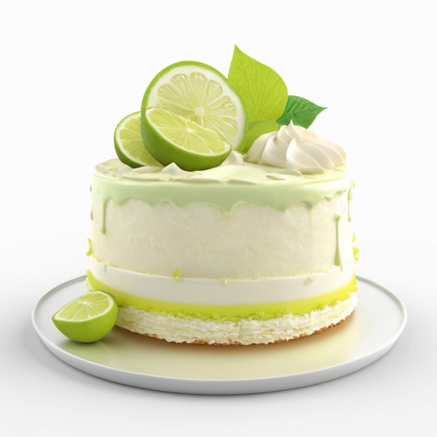 PSD key lime cream cake psd su uno sfondo bianco