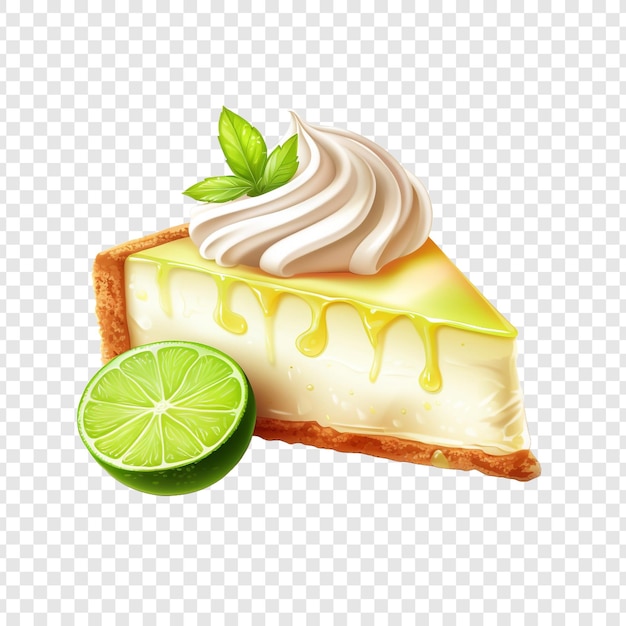 PSD key lime pie isolated on transparent background