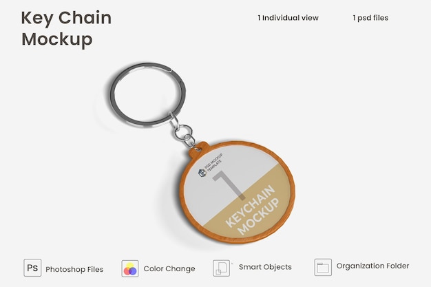 Key ring 3d mockup design premium psd