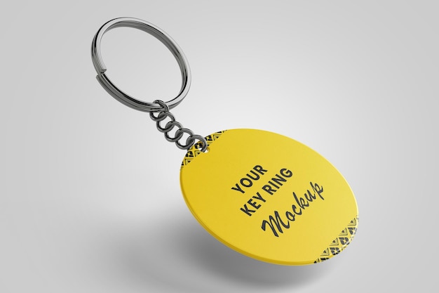 Key ring mockup on white background